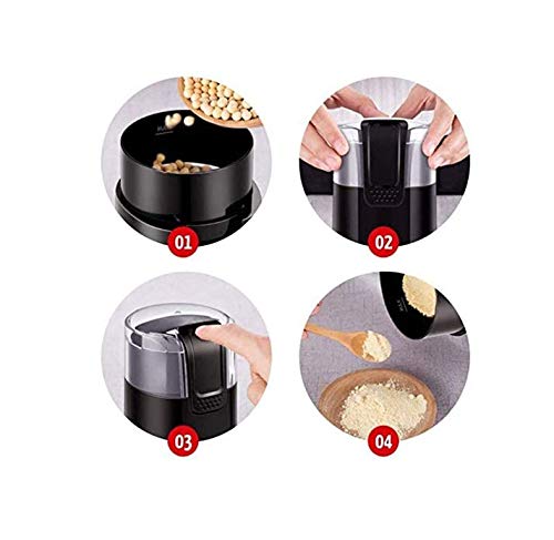 ZOUSHUAIDEDIAN Kaffeemühle elektrisch, 150w Gewürzschleifer mit Edelstahlklinge & Schüssel, One-Touch-Steuerung… – Bild 6