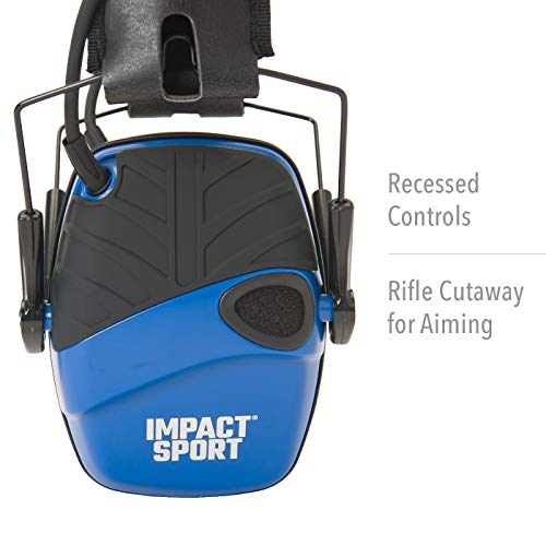 Image of Howard Leight by Honeywell Impact Sport Sound Amplification Electronic Shooting Earmuff, Real Blue