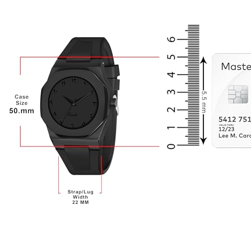 Image of CERO Men's Black Analog Watch | Lightweight Silicone Strap | Arabic Numerals & Minimalist Dial | Casual & Stylish Wrist Watch