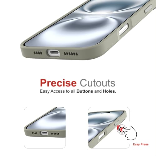 Image of for iPhone Case 16, [Anti-Yellowing Technology] [Military Grade Drop Protection] Shockproof Slim Hybrid Phone Case for iPhone 16 - Grey