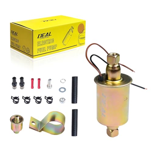 DEAL AUTO ELECTRIC PARTS E8012S Universal Electric Fuel Pump Kit 12V 5-9 PSI In Line External, Complete Installation Kit Compatible with Gas/Diesel Engines Carburetors, Replaces P60430 6414671