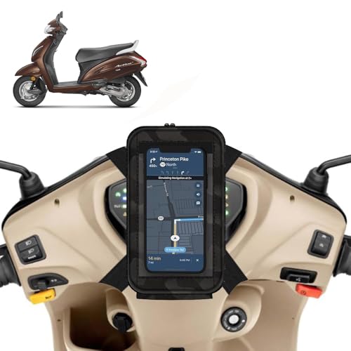 Image of Universal Mobile Holder /Stand /Mount Pouch for Scooters Scooty for Activa 5G (Black