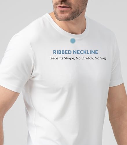 Image of DAVID ARCHY Men's Undershirts Cooling Moisture-Wicking Crew Neck 3-Pack | Breathable T-Shirts for Men, Stay-Tucked, Short Sleeve, Regular Fit