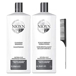Cleanser Shampoo And Scalp Therapy Conditioner 33.8 Ounce Includes Black Steel Comb (System 2)