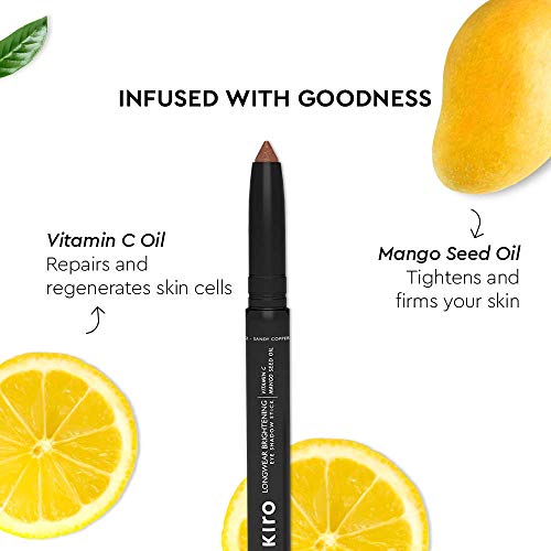 Image of Kiro Long Wear Brightening Eye Shadow Stick, Fiery Bronze, 1.4 g, Waterproof Eye Shadow, Vegan, No Parabens, Vitamin C &Mango Seed Oil, Intense Pigmentation, Non Toxic Eye Stick