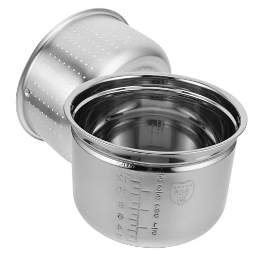 UTHCLO Olla Interior para Olla Eléctrica de Presión de Acero Inoxidable con Bandeja Vaporera Antideslizante Separa Arroz y Sopa para Cocina Saludable