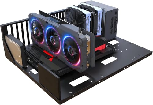 DIY Gaming Computer Case, E-ATX Open Chassis Case Rack for E-ATX/ATX/M-ATX/ITX Motherboards, Widely Body Heat Dissipation Design,Test Bench,Computer Motherboards Test Bench