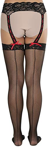 Image of ToBeInStyle Women's Attached Garter Belt Suspender Nylon Stocking Pantyhose
