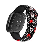 MIADEAL Cartoon Mouse Bands for Fitbit Versa 4 and Fitbit Sense 2 (Small, Black 1)