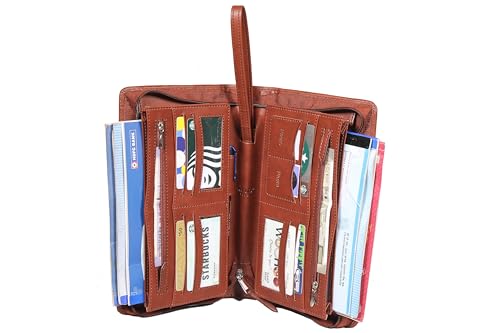 Image of Sukeshcraft Multiple Cheque Book Holder | Original PU Holds Upto 8 Cheque Books, Brown