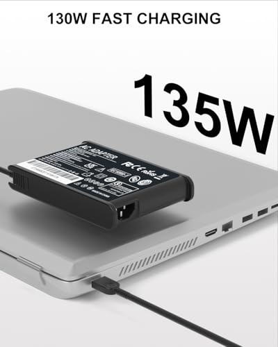 Image of 135W 100W USB C AC Laptop Charger Compatible with Lenovo ThinkPad t16 P16s P14s Z16 L15 L14 Charger, ThinkBook 16 14p 14 13x G7 G6 G5 G4+ G3 G2 Laptop Power Supply Cord