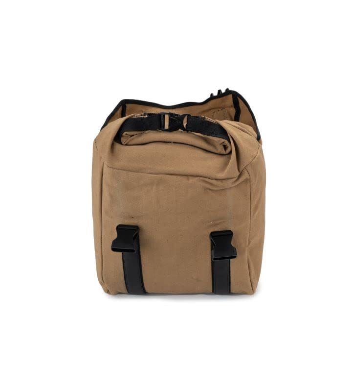 GUARDIANGEARS Buddy Canvas Side Bag for Royal Enfeild and Jawa 42 Motorcycles with Rain Cover (Khaki Colour) - Image 4 thumbnail