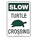 Slow Turtle Crossing with Graphic No Speeding Hilarious Epic Funny Novelty Caution Alert Notice Aluminum Note Metal 8