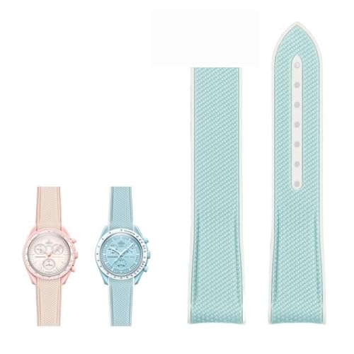 Bracelet montre 20mm silicone de rechange incurvé compatible MoonSwatch