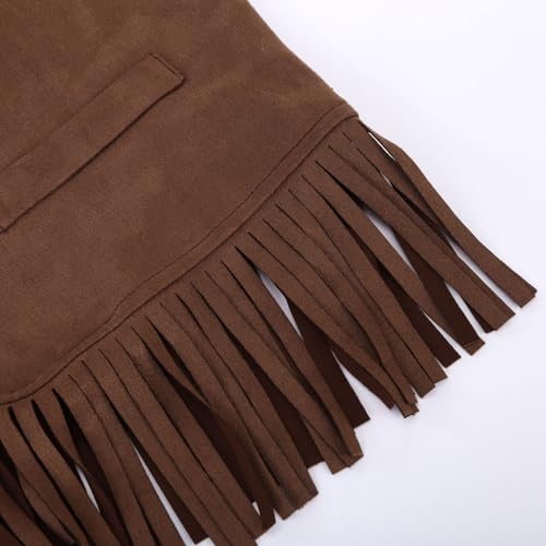 Girls Faux Suede Fringe Vest Sleeveless Boho Cowgirl Jacket 70s Hippie Western Tassel Cardigan for Kids Toddler4