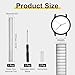 HARFINGTON Expansion Watch Bands 16mm Stainless Steel Stretch Watch Straps with Spring Bars Removal Tool for Women Men Metal Replacement Watch Bands, Silver