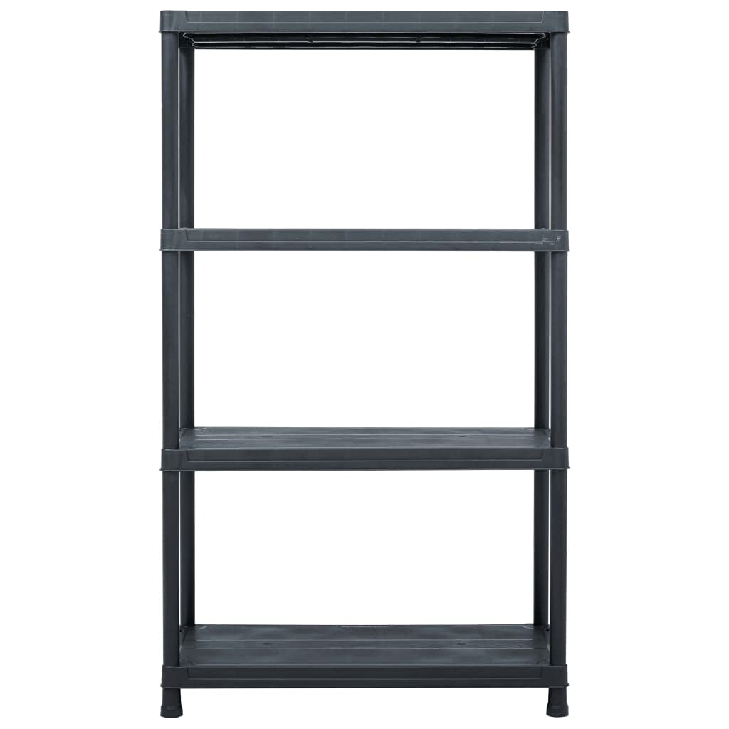 Scaffale portaoggetti nero, 200 kg, 80 x 40 x 138 cm, in plastica, per casa, ufficio, officina, per capannoni, magazzini