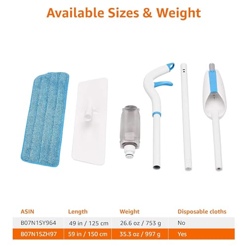 Amazon Basics Spray Mop, 1 Mop & 1 Reusable Microfiber Cloth, Blue & White - Image 5