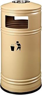 Grace Commercial Outdoor Trash Can with Ashtray Multifunctional Creative Trash Can Ashtray Outdoor Waste Bins (Beige)