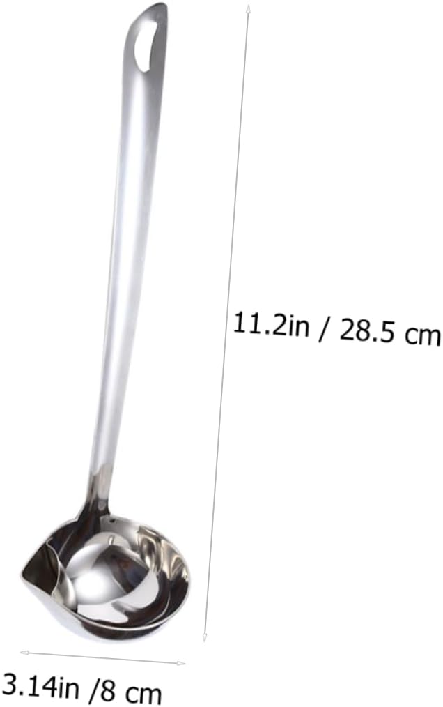 Alipis 3pcs Stainless Steel Oil Filter Ladle for Soup Practical Strainer Spoon Ergonomic Handle for Efficient Grease Separation Kitchen Cooking