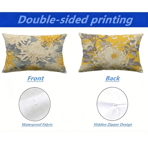 Housse de Coussin Extérieur 40x70 cm Imperméable Aspect Lin - 3