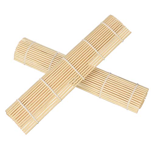 DOITOOL 1 peça de tapete de bambu para sushi, 24 x 24 cm, tapete quadrado para fazer sushi, kit para