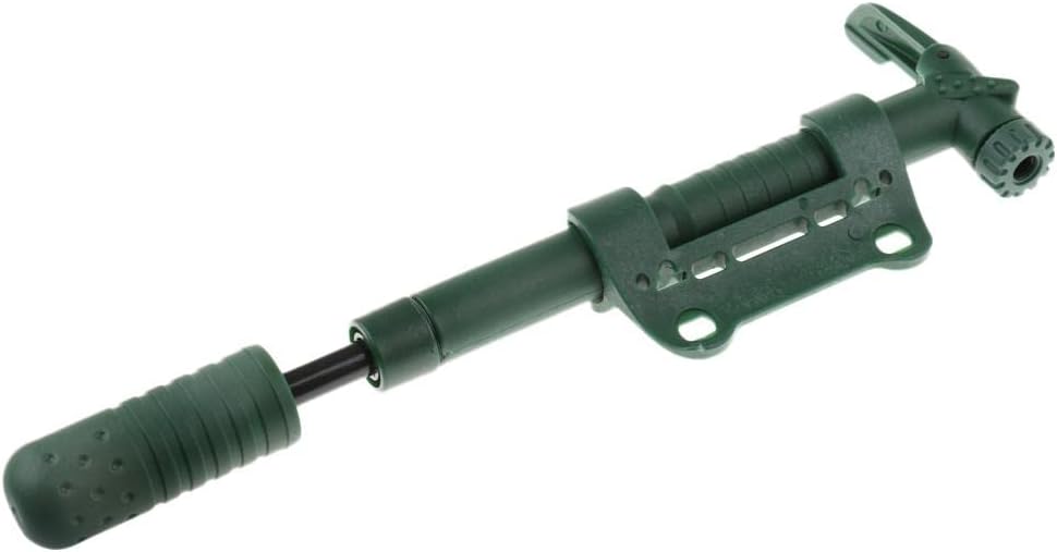 Mini Bike Pump Portable Pump - Weight Mini Inflator for Presta Schrader Valves - Easy Mount on Bike Frame - Compact Green Tire Inflator - for Cyclists and Commuters