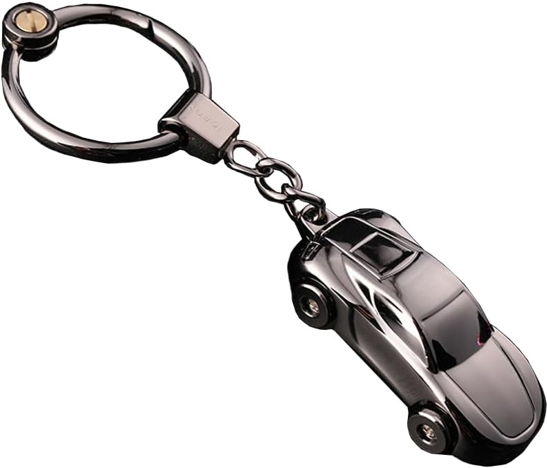 Gift set Creative Key Chain Car Keychain Flashlight with 2 Modes LED Lights 2 in 1 Car Key Chain Ring for Office