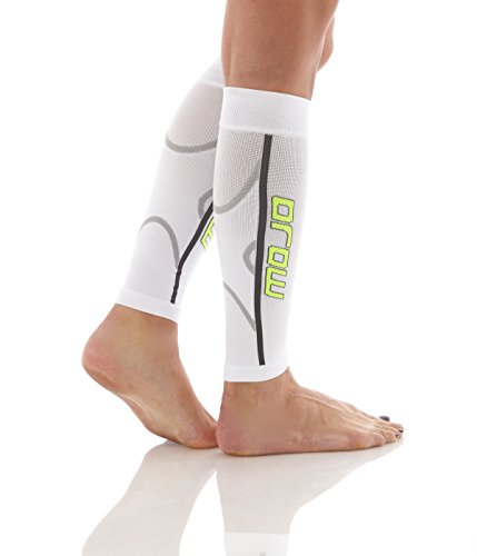 Mojo Compression Men's A607WH2 Calf Sleeve, White, M