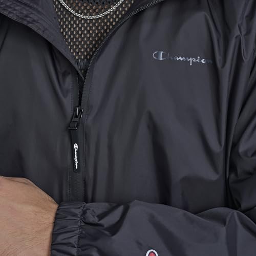 Champion Men's Water Resistant Rain Hoody, Black, Medium - image 2