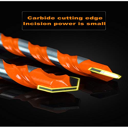 Toega 7Pcs Ultimate Drill Bits，Concrete Drill Bit, Masonry Bit Bit With Tungsten Carbide Drill Bit, Drilling And Punching Work Kit For Ceramic Tile, Concrete, Brick, Glass, Plastic And Wood (Orange) #TOP3