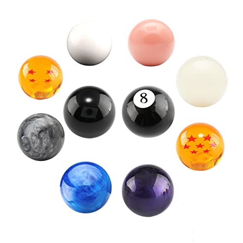 Yiuiy Round 8 Ball Shift Knob 5 6 Speed Billiard Pool Ball Gear Shifter Knob For Manual Automatic Vehicles With Adapters M12X1.25 M8X1.25, M10X1.25, M10X1.5 (8 Ball Billiard) #TOP5