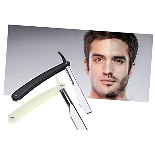 Razors 2Pcs Metal Hair Shaper Straight For Men Straight Shave Beard Shaver Hair Shaver For Men Rasuradora De Barba Para Hombres Eyebrow Trimmer Styler Metal Man White #TOP6