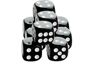 Black Acrylic 6-Sided Dice Beads for Jewelry and Games