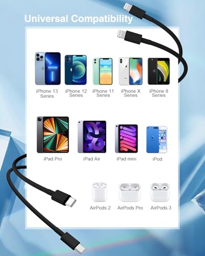 Image of Susnwere USB C to Lightning Cable (2pack 6ft), Apple MFi Certified iPhone Fast Charger 2m, Power Delivery Original Type C Charging Cord for Apple iPhone 13 /12 /11 Pro /11 /XS MAX /XR /8 /7 /6s Plus,iPad