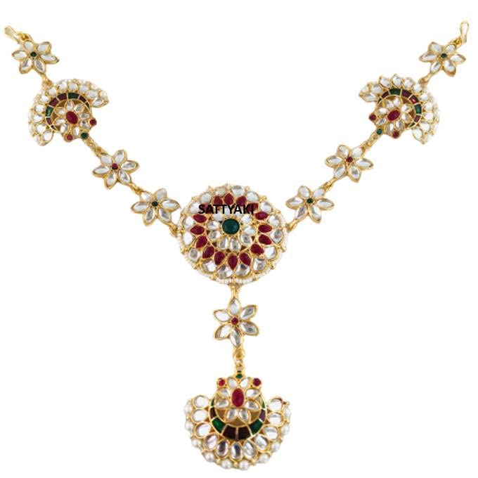 Sattyaki Gold-Plated Traditional Rajasthan Dulhan Bridal Heavy Sheeshphool 10.5 Inches Mathapatti Maangtikka in Kundan and Minakari For Women and Girls (B09Z2Q7RJ8) Amazon Price History, Amazon Price Tracker