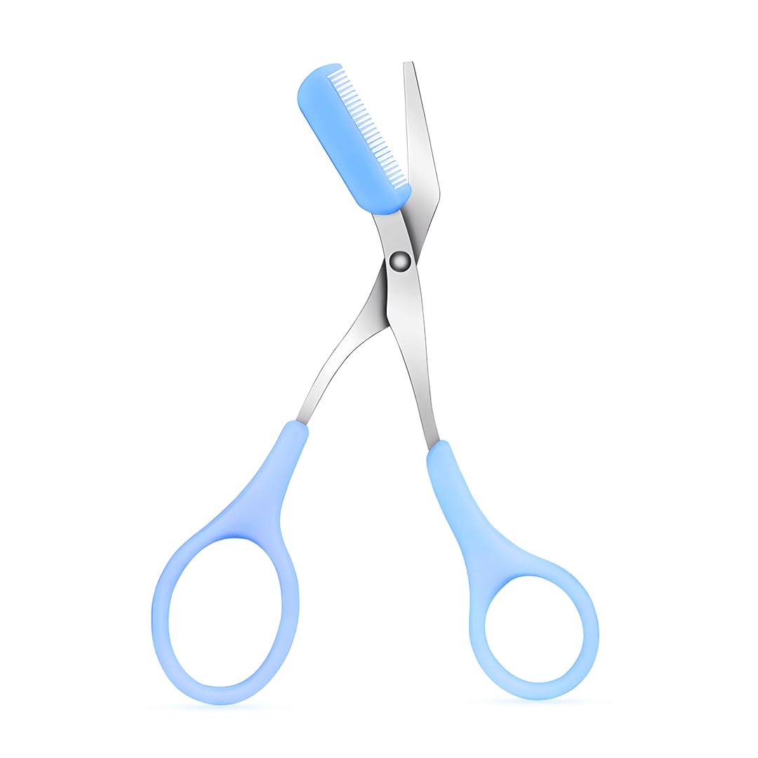 Multibrite Eyebrow Trimming Scissors With Eyebrow Comb - Hair Removal Eyebrow Scissors for Men Women - Brow Shaping Scissors Eyebrow Non Slip Finger Grips (Blue) (B0CV5P3BLH) Amazon Price History, Amazon Price Tracker