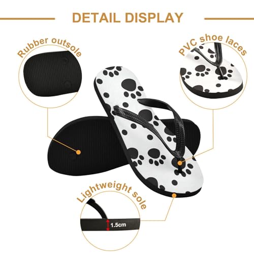 Black Cat Paw Print Men's & Women's Classical Beach Rubber Sandal Flip Flop Comfortable Slipper 214A45872