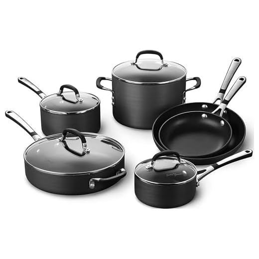 Calphalon 10-Piece Pots and Pans Set, Nonstick Kitchen Cookware with Stay-Cool Stainless Steel Handles, Black