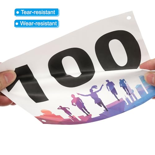 Numéros de compétition 1 à 100 imperméables avec épingles pour sport et jeux