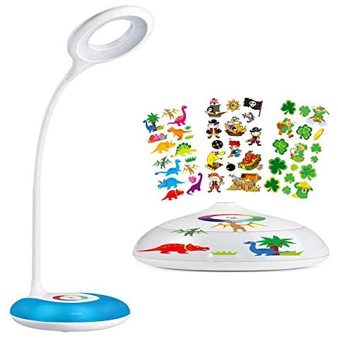 hihigou schreibtischlampe kinder, Dimmbare Augenschutz Leselampe 3.2W, Touch-Steuerung Farbwechsel Nachttischlampe, 3 Helligkeitsstufen Tischlampe Cover