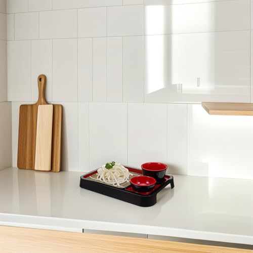 Plato rectangular para fideos japoneses de plástico miniatura 7