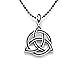 Exoticdream Triquetra Celtic II Knot Trinity Triskele Pewter Pendant + 24" Ball Chain Necklace