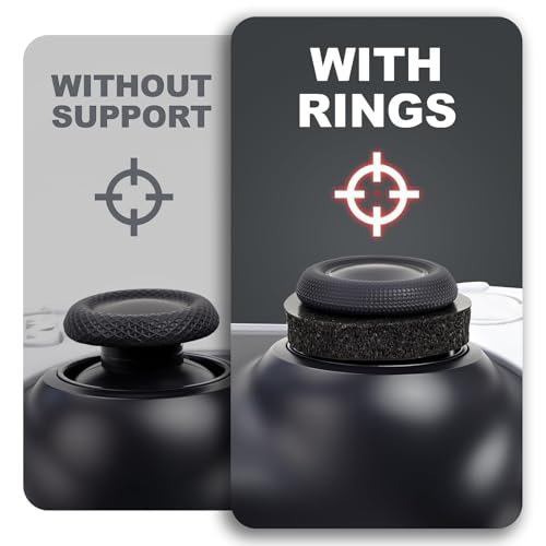 Image of MOLOPPO 8PCS Precision Rings kit for PS4,for PS5, for Xbox, for PS5 Accessories, for Xbox Accessory, Gaming Accessories(Black /Purple)
