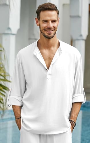 Image of Men's Solid Cotton Blend Regular Fit Mandarin /Chinese Collor Short Kurta for Men