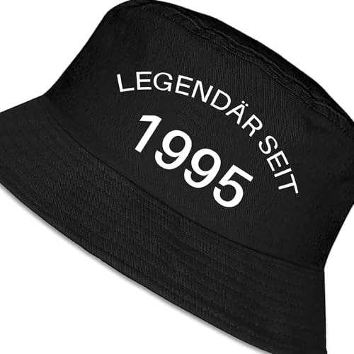 jenich Fischerhut 30 Geburtstag Schwarz “Legendär seit 1995” Bucket Hat Anglerhut Sommerhut geburtstaggeschenk für Damen Herren