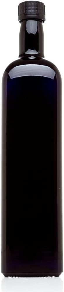 Infinity Jars Square Oil Bottle Style w/Plastic Pour Spout, Airtight Miron Jar4 Jar Variety Pack (250 ml-1 L) Easy Refill Vinegar Cruet Cooking Oil Dispenser Bottle, Olive Oil Bottle for Kitchen