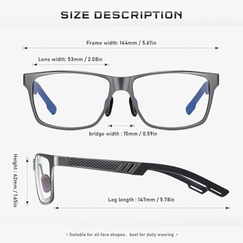 Image of Blue Light Blocking Glasses Metal Frame for Men /Woman Gaming Computer Screen Glasses