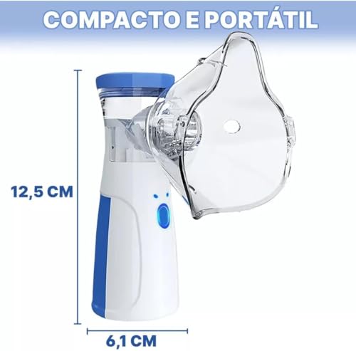 Nebulizador Inalador Portátil Sem Fio, Silencioso, Recarregável, para Crianças, Adultos e Idosos