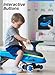 ZIFFY 45W 5.5A Light-Up Electric Wiggle Car with Pedal, Rechargeable Battery, 2-in-1 Swing Car, 2 Speed Ride-On Toy, Anti-Rollover, Flashing Wheels for Ages 3+ (Up to 110 lbs) by JOVA